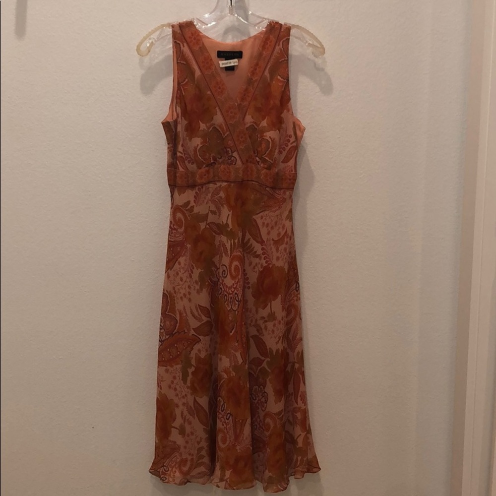 Orange Floral Print Flowy Maxi Dress